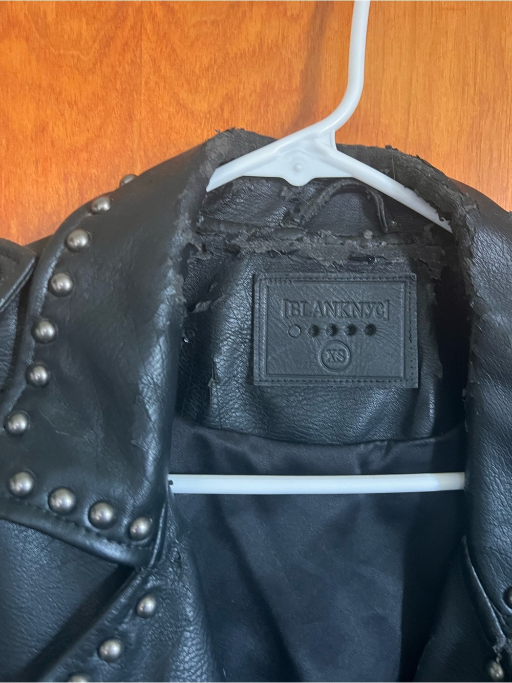 Blank NYC Black Faux Leather Jacket with Multicolor Floral Embroidery - Picture 5 of 9